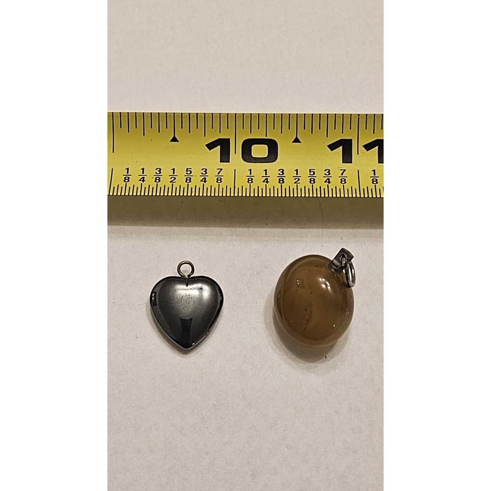 2 natural stone pendants